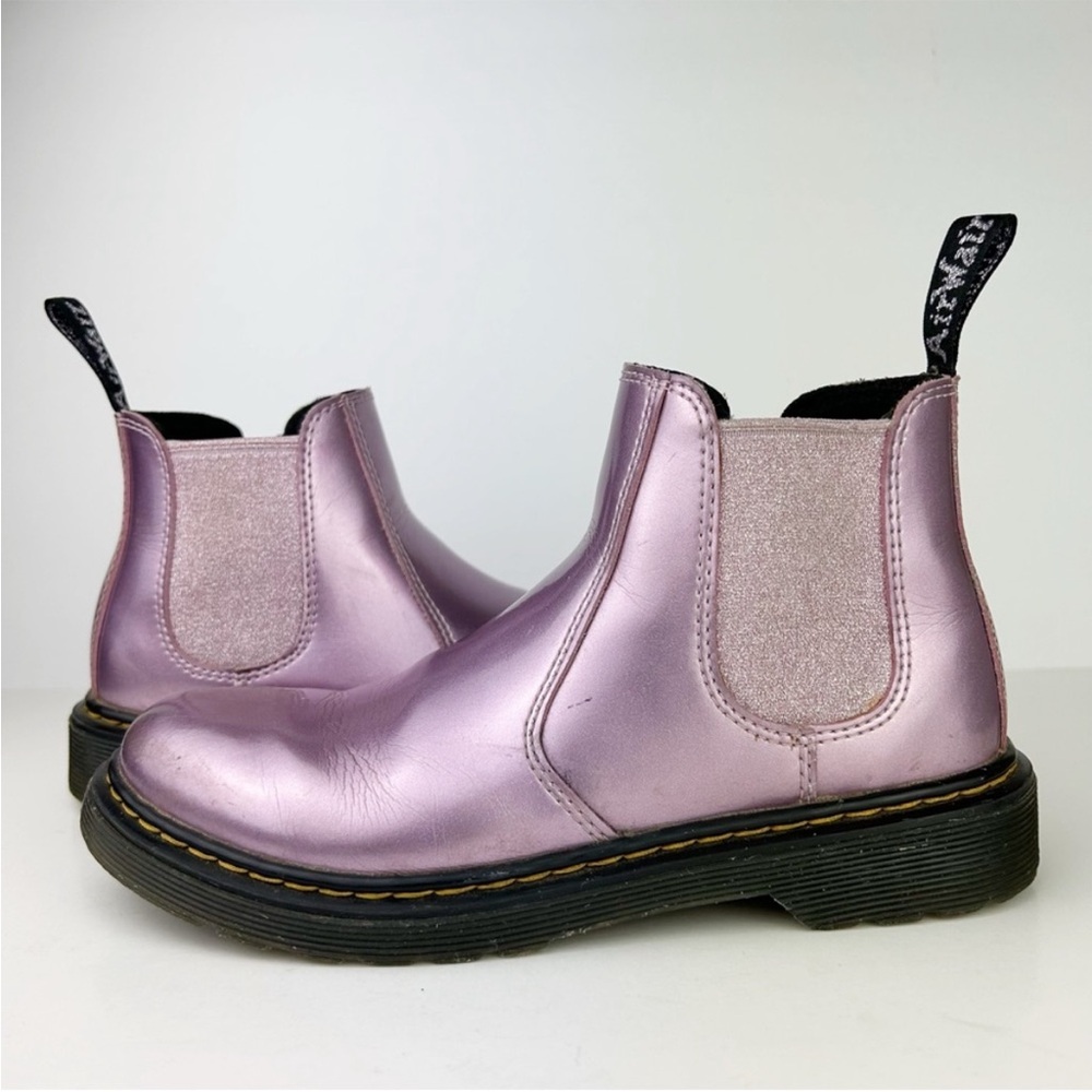 Dr Doc Martens 2976J Spark Pink Lavender Metallic Side Zip Ankle Boot EU 36 US 5